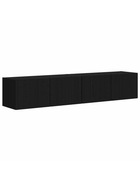 Mobile TV da parete 2 pcs Nero 60 x 31 x 29.5 cm