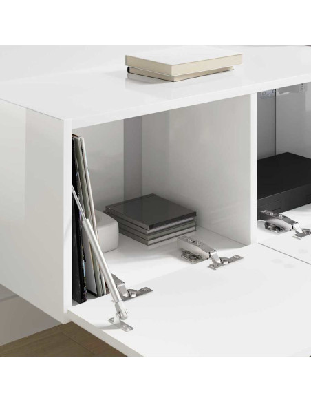 Mobile TV da parete 2 pcs Bianco Lucido 60 x 31 x 29.5 cm