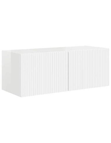 Mobile TV da parete 2 pcs Bianco Lucido 60 x 31 x 29.5 cm
