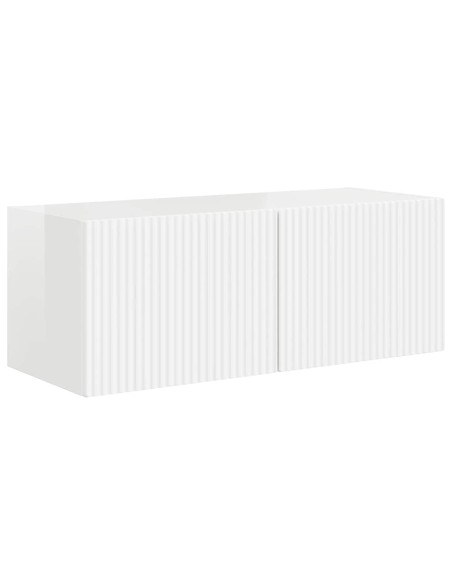 Mobile TV da parete 2 pcs Bianco Lucido 60 x 31 x 29.5 cm