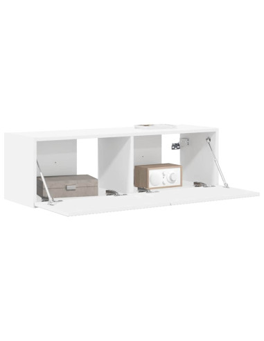 Mobile TV da parete Bianco 98 x 31 x 29,5 cm Legno multistrato