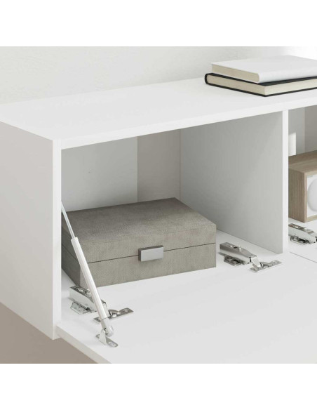 Mobile TV da parete Bianco 98 x 31 x 29,5 cm Legno multistrato