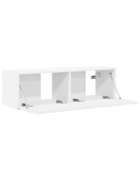 Mobile TV da parete Bianco 98 x 31 x 29,5 cm Legno multistrato