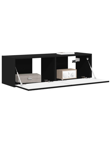 Mobile TV da parete Nero 98 x 31 x 29,5 cm Legno multistrato