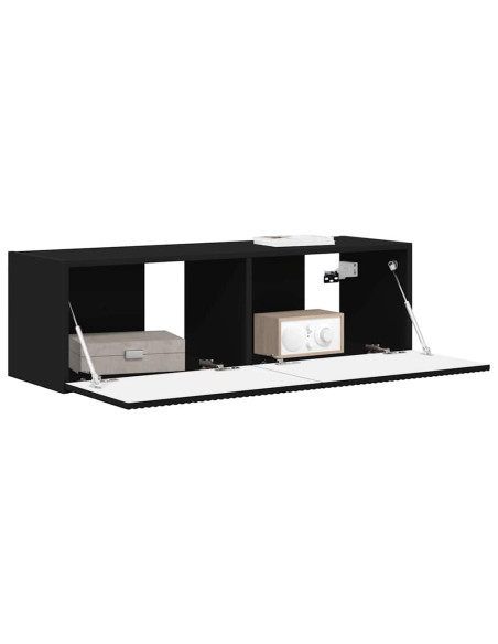 Mobile TV da parete Nero 98 x 31 x 29,5 cm Legno multistrato