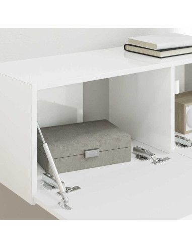 Mobile TV da parete 2 pcs Bianco Lucido 98 x 31 x 29,5 cm