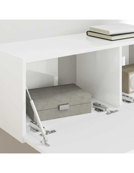 Mobile TV da parete 2 pcs Bianco Lucido 98 x 31 x 29,5 cm