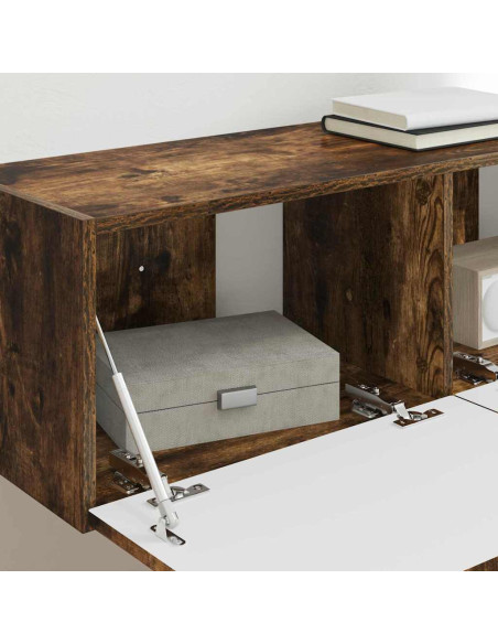 Mobile TV da parete 2 pcs Rovere fumé 98 x 31 x 29,5 cm