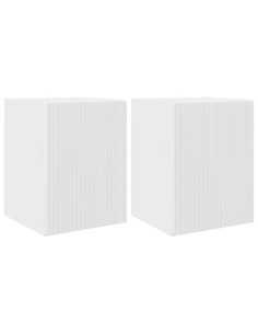 Mobile TV da parete 2 pcs Bianco Lucido 30 x 31 x 40 cm 2