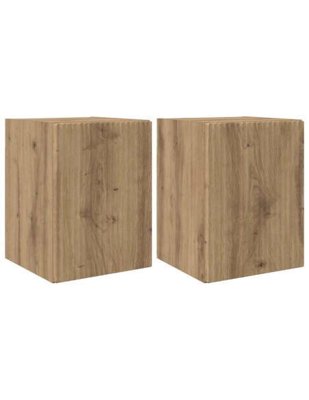 Mobile TV da parete 2 pcs Rovere Artigianale 30 x 31 x 40 cm