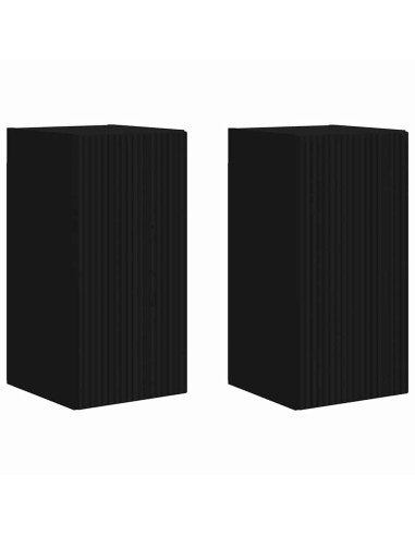 Mobile TV da parete 2 pcs Nero 30 x 31 x 60 cm