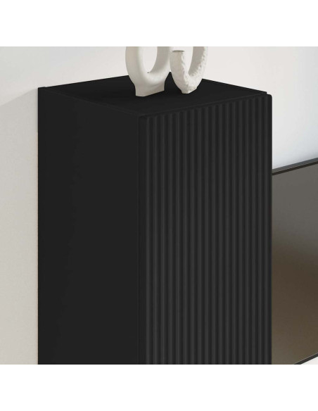 Mobile TV da parete 2 pcs Nero 30 x 31 x 60 cm