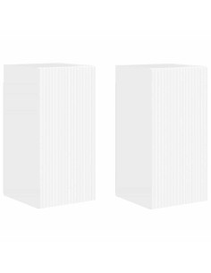 Mobile TV da parete 2 pcs Bianco Lucido 30 x 31 x 60 cm 2