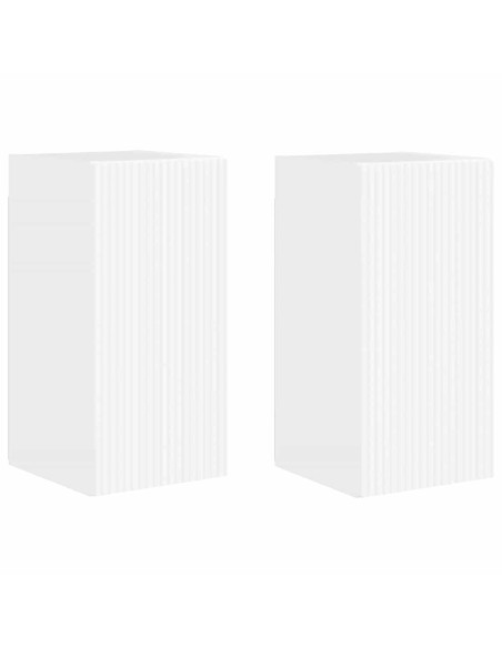 Mobile TV da parete 2 pcs Bianco Lucido 30 x 31 x 60 cm