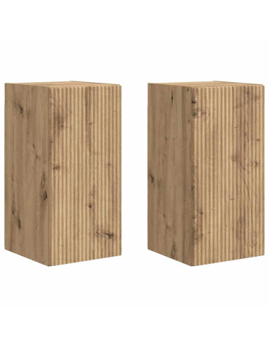 Mobile TV da parete 2 pcs Rovere Artigianale 30 x 31 x 60 cm