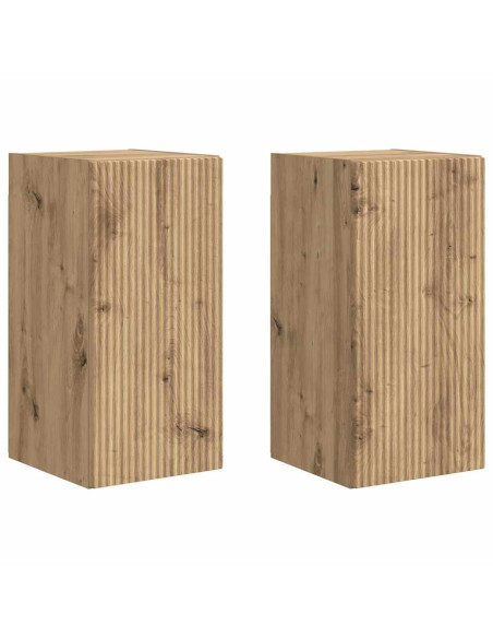 Mobile TV da parete 2 pcs Rovere Artigianale 30 x 31 x 60 cm