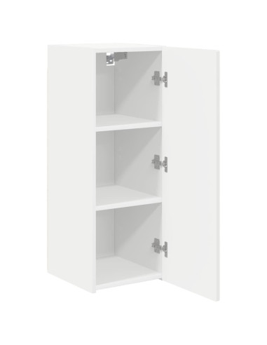 Mobile TV da parete Bianco 30 x 31 x 80 cm Legno multistrato
