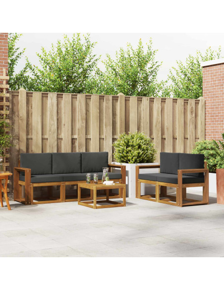 Set di divani da esterno con cuscino Naturale e Antracite