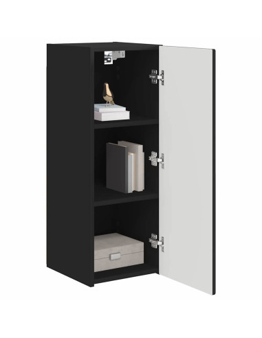 Mobile TV da parete Nero 30 x 31 x 80 cm Legno multistrato