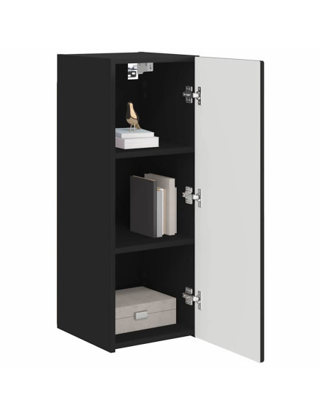 Mobile TV da parete Nero 30 x 31 x 80 cm Legno multistrato