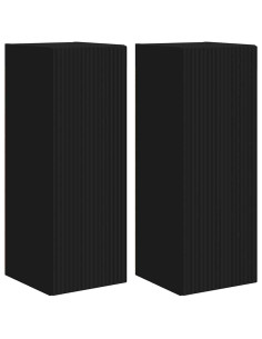 Mobile TV da parete 2 pcs Nero 30 x 31 x 80 cm 2