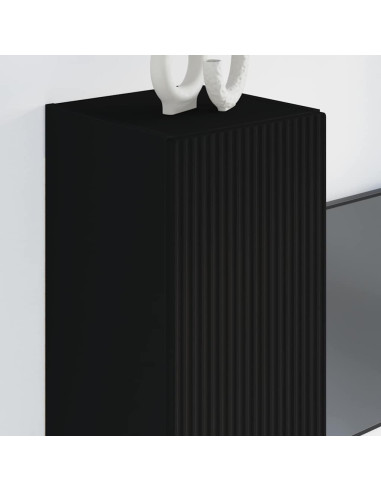 Mobile TV da parete 2 pcs Nero 30 x 31 x 80 cm