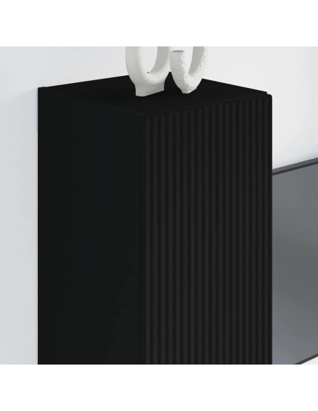 Mobile TV da parete 2 pcs Nero 30 x 31 x 80 cm