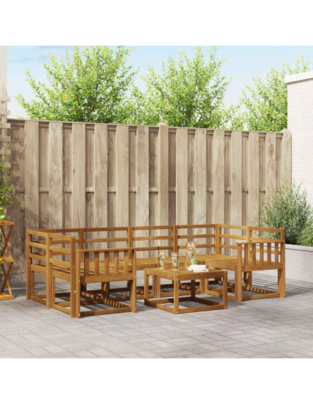 Set di divani da esterno 7 pcs Naturale