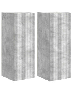 Mobile TV da parete 2 pcs Calcestruzzo 30 x 31 x 80 cm 2