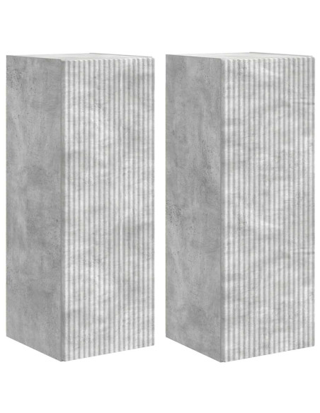 Mobile TV da parete 2 pcs Calcestruzzo 30 x 31 x 80 cm
