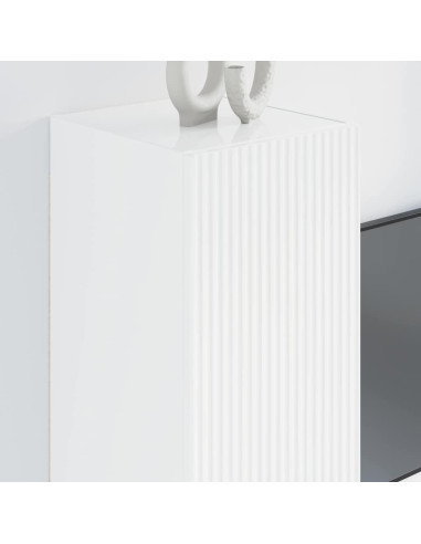 Mobile TV da parete Bianco Lucido 30 x 31 x 80 cm