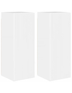 Mobile TV da parete 2 pcs Bianco Lucido 30 x 31 x 80 cm 2