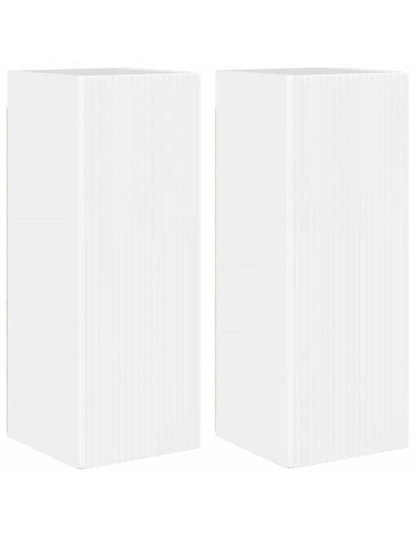Mobile TV da parete 2 pcs Bianco Lucido 30 x 31 x 80 cm
