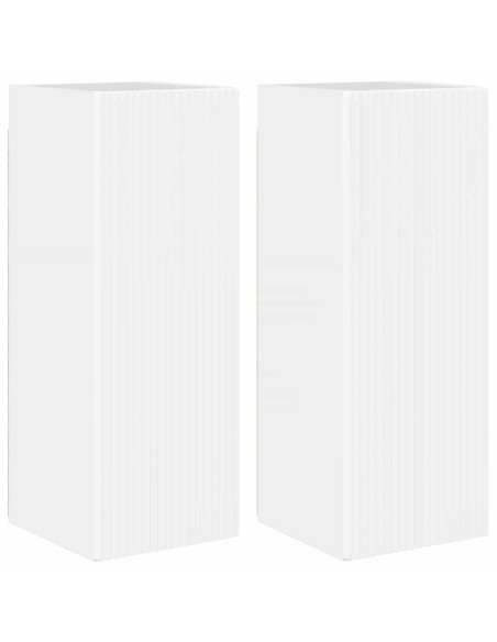 Mobile TV da parete 2 pcs Bianco Lucido 30 x 31 x 80 cm
