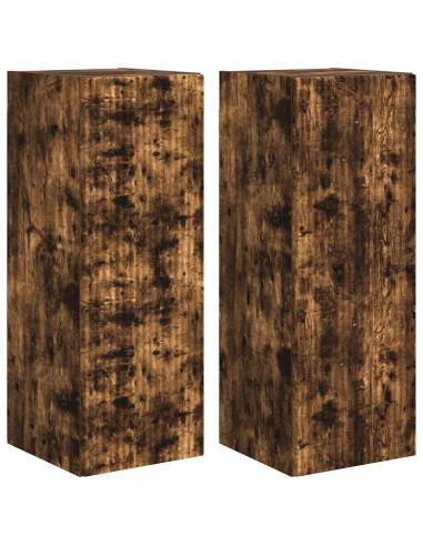 Mobile TV da parete 2 pcs Rovere fumé 30 x 31 x 80 cm