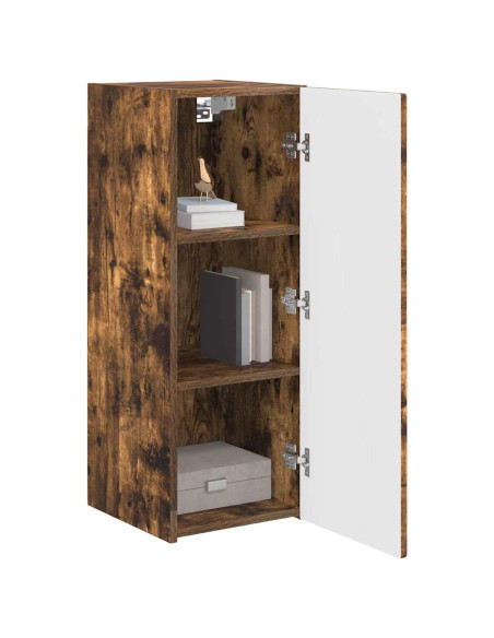 Mobile TV da parete 2 pcs Rovere fumé 30 x 31 x 80 cm