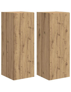Mobile TV da parete 2 pcs Rovere Artigianale 30 x 31 x 80 cm 2