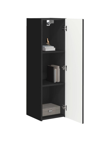 Mobile TV da parete 2 pcs Nero 30 x 31 x 100 cm