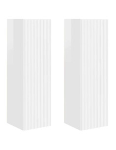 Mobile TV da parete 2 pcs Bianco Lucido 30 x 31 x 100 cm 2