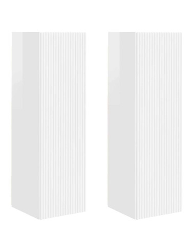 Mobile TV da parete 2 pcs Bianco Lucido 30 x 31 x 100 cm