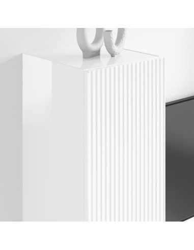 Mobile TV da parete 2 pcs Bianco Lucido 30 x 31 x 100 cm