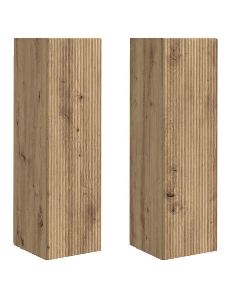 Mobile TV da parete 2 pcs Rovere Artigianale 30 x 31 x 100 cm