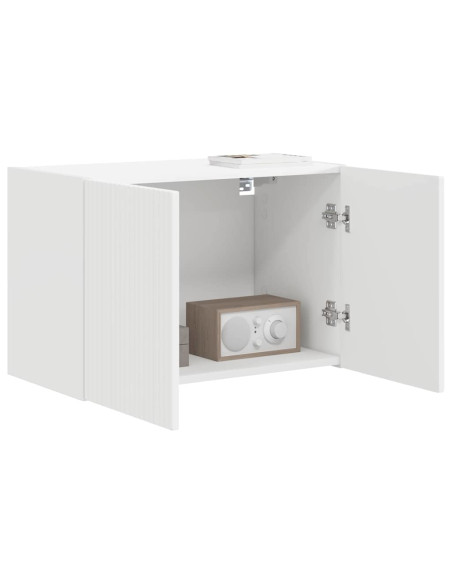 Mobile TV da parete Bianco 59,5 x 31 x 40 cm Legno multistrato