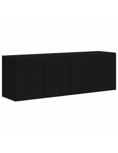 Mobile TV da parete 2 pcs Nero 59,5 x 31 x 40 cm 2