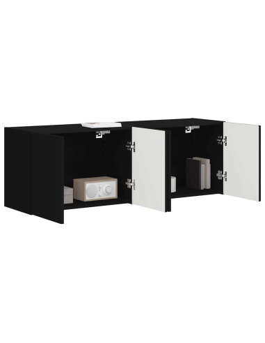 Mobile TV da parete 2 pcs Nero 59,5 x 31 x 40 cm