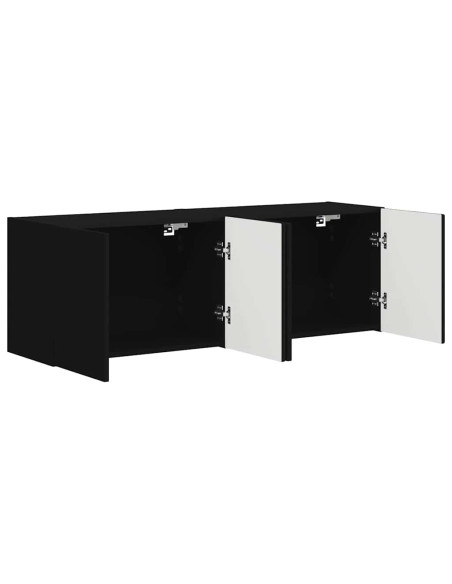 Mobile TV da parete 2 pcs Nero 59,5 x 31 x 40 cm