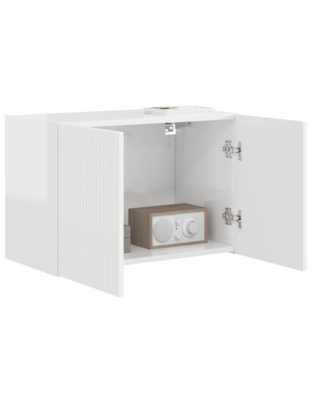 Mobile TV da parete Bianco Lucido 59,5 x 31 x 40 cm