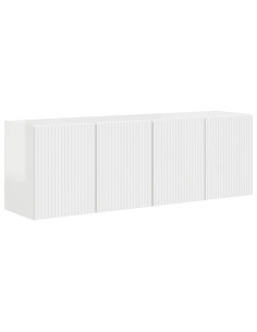 Mobile TV da parete 2 pcs Bianco Lucido 59,5 x 31 x 40 cm 2