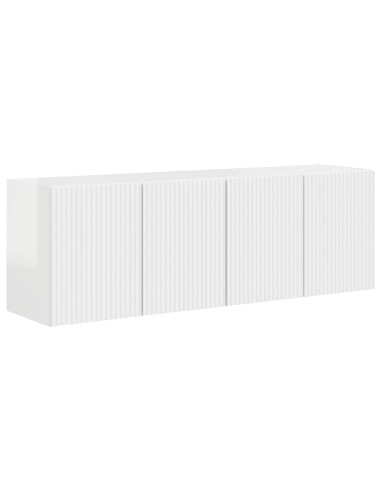 Mobile TV da parete 2 pcs Bianco Lucido 59,5 x 31 x 40 cm