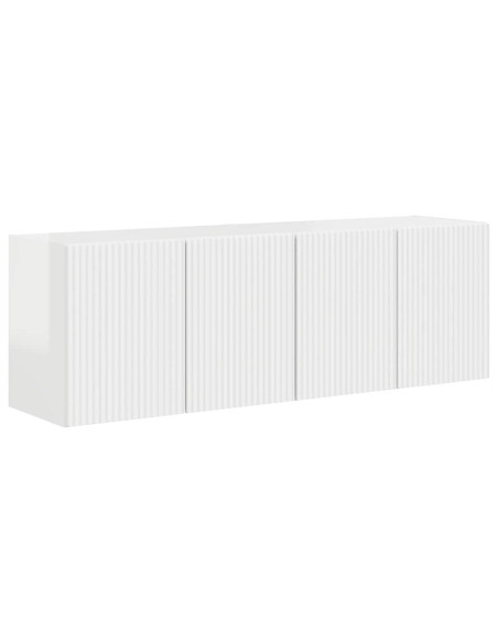 Mobile TV da parete 2 pcs Bianco Lucido 59,5 x 31 x 40 cm